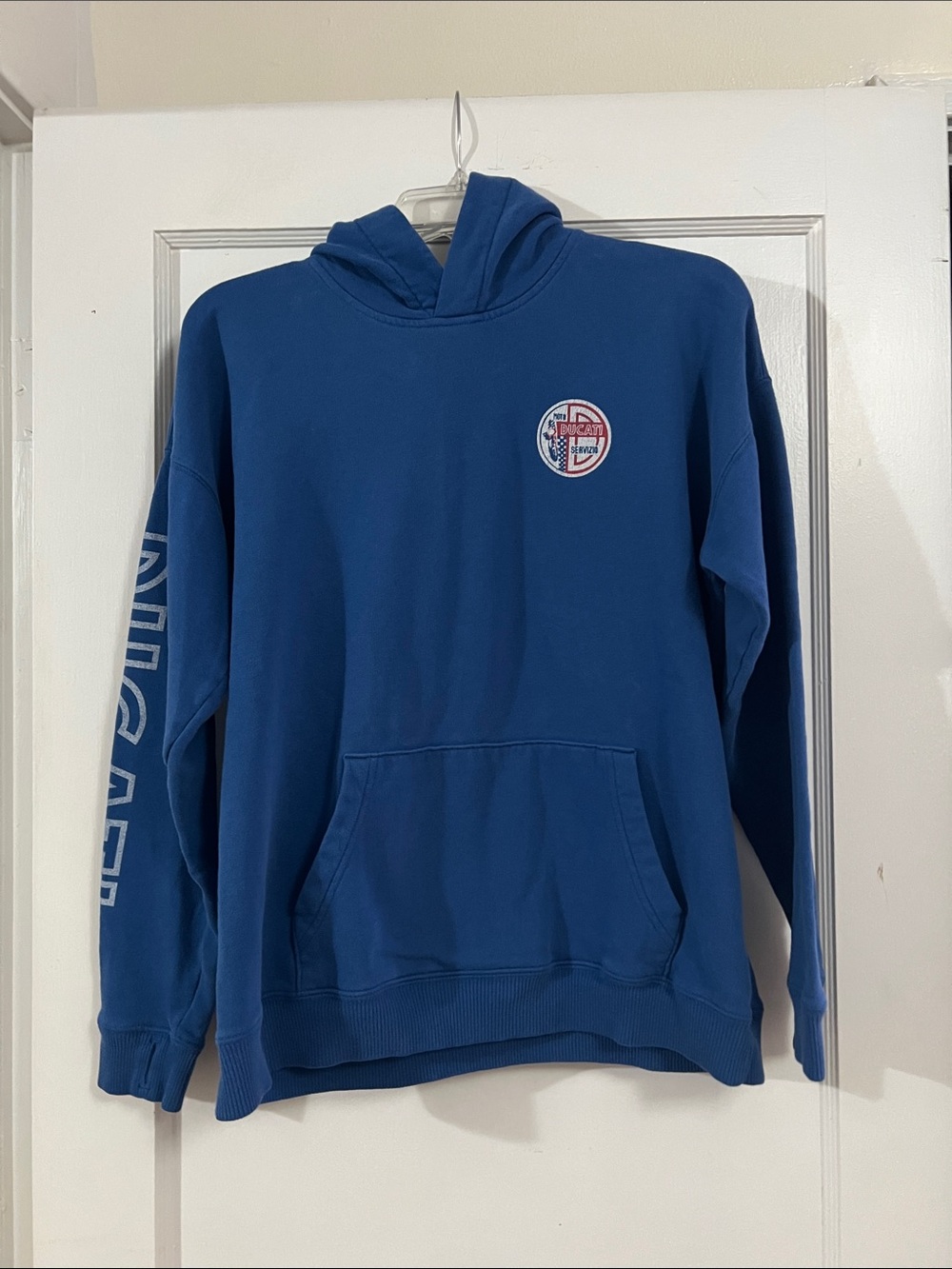 abercrombie kids Blue Pullover Hoodie with Chest Emblem